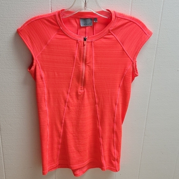 NWOT athleta UPF 50 bright coral orange top - Picture 4 of 12